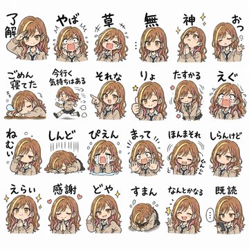 LINEスタンプ のAI生成画像