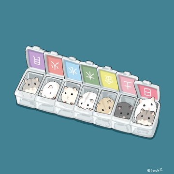 曜日ハムスターケース のAI生成画像
