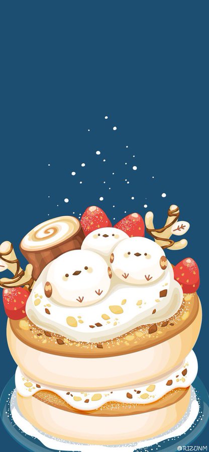 雪だるまケーキのクリスマス のAI生成画像