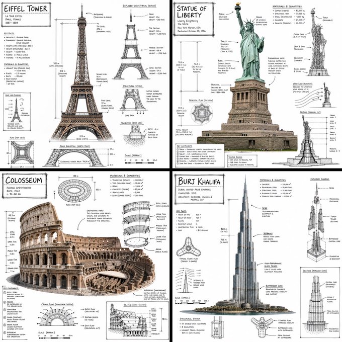 世界の建築物解説図鑑 のAI生成画像