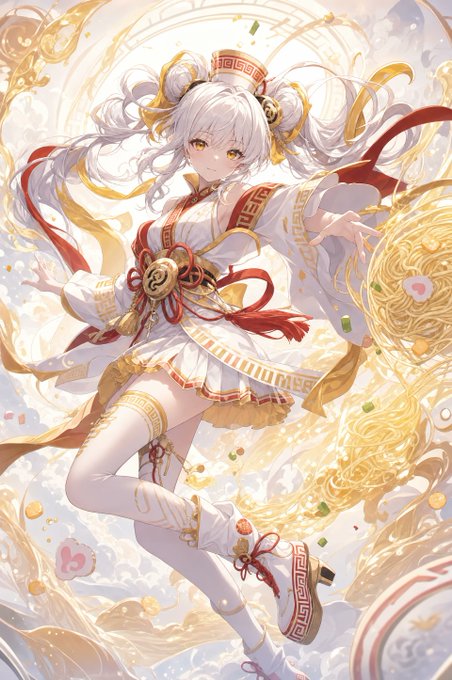 麺の女神と黄金の渦 のAI生成画像
