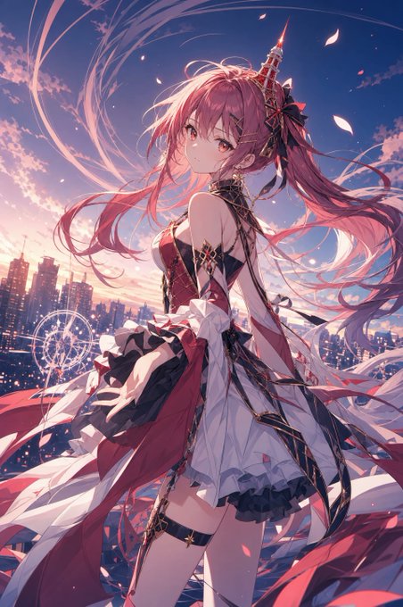夕暮れの幻想少女 のAI生成画像