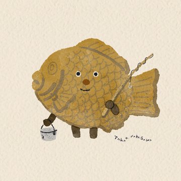 たい焼きが釣りをする のAI生成画像