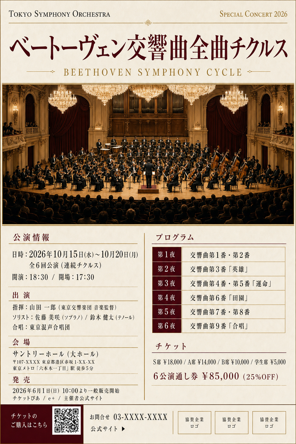 交響楽団コンサートポスター のAI生成画像
