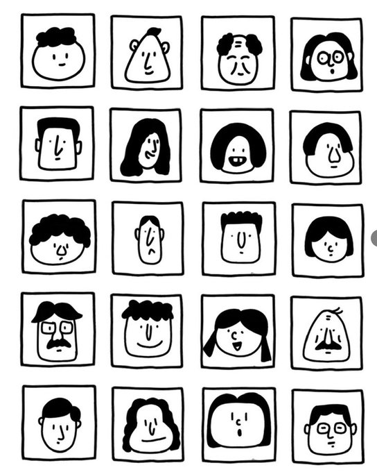 いろんな顔のイラスト集 のAI生成画像