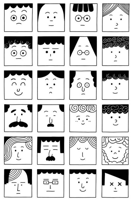 シンプルな顔イラスト集 のAI生成画像