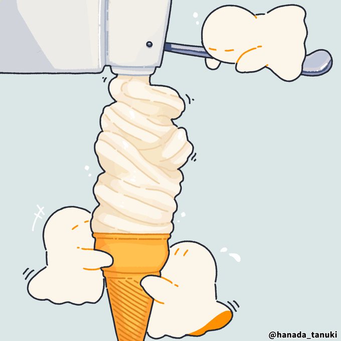 ソフトクリームとゆるキャラ のAI生成画像
