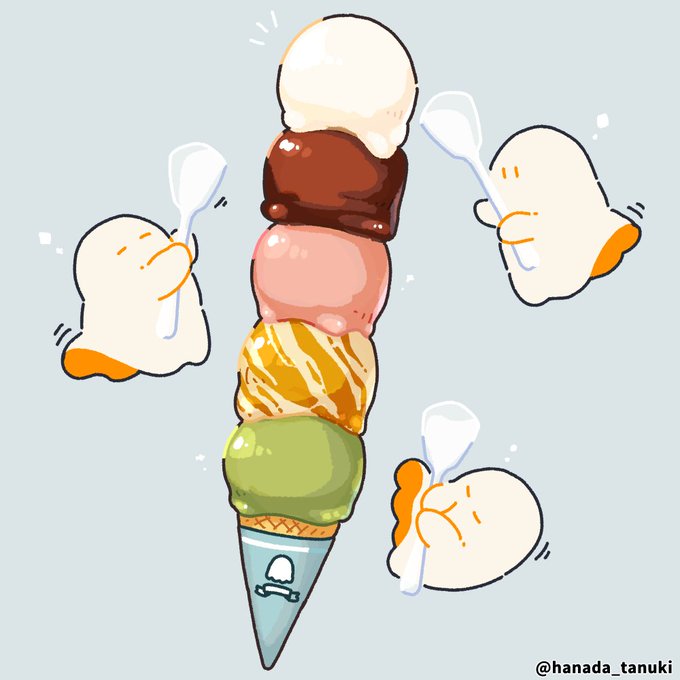 5段アイスとひよこたち のAI生成画像