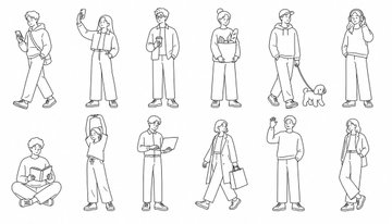日常を過ごす人々のイラスト集 のAI生成画像