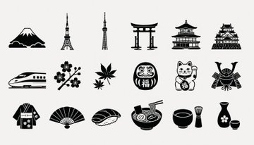 日本文化アイコンセット のAI生成画像
