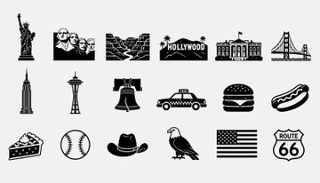 アメリカの象徴アイコン集 のAI生成画像