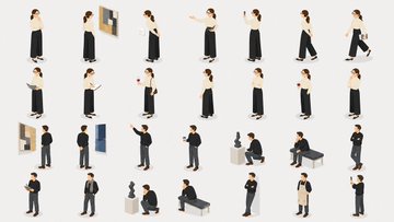 美術館スタッフのキャラクターセット のAI生成画像
