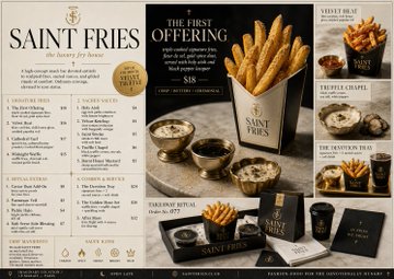 セイントフライズ高級フライドポテトメニュー のAI生成画像