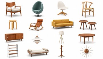 北欧ミッドセンチュリー家具コレクション のAI生成画像