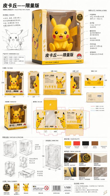 ピカチュウ限定版フィギュアパッケージ のAI生成画像