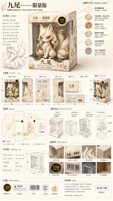 九尾限量版フィギュアパッケージ のAI生成画像