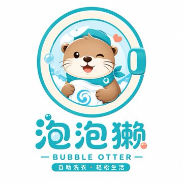泡泡獭バブルオッタービジネスロゴ のAI生成画像