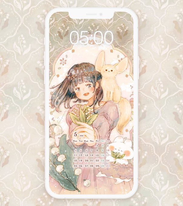 スマホ壁紙カレンダーイラスト のAI生成画像