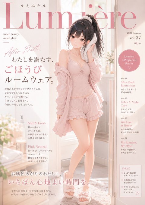 ルミエール雑誌風ルームウェア のAI生成画像