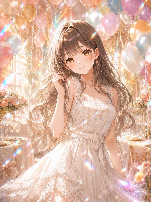 パーティードレスの少女 のAI生成画像