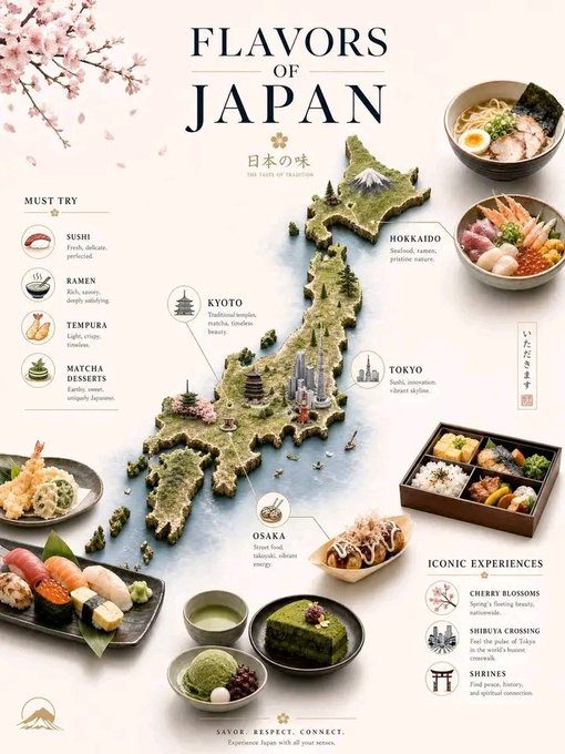 日本の味覚インフォグラフィック のAI生成画像