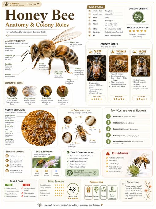 ミツバチ解剖学インフォグラフィック のAI生成画像