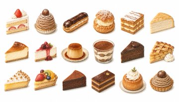 洋菓子スイーツイラスト集 のAI生成画像