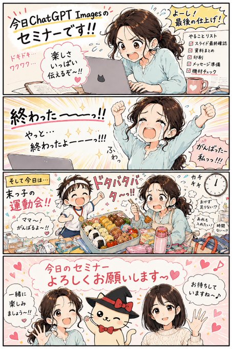 ChatGPTセミナー準備漫画 のAI生成画像