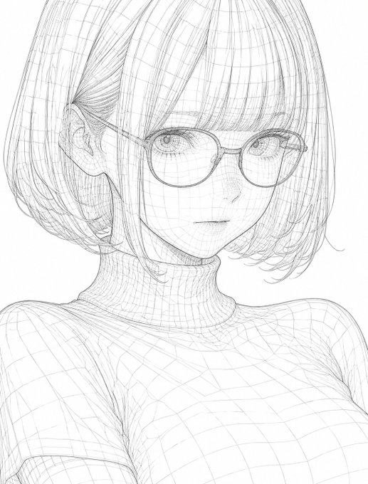 ワイヤーフレーム少女 のAI生成画像