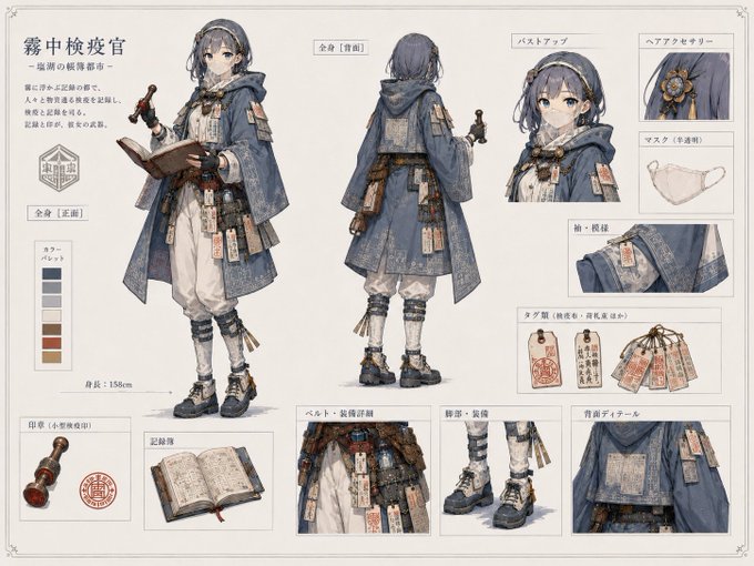 霧中検疫官キャラクターデザイン のAI生成画像
