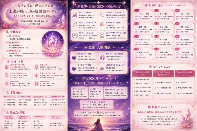 占い鑑定レポートデザイン のAI生成画像