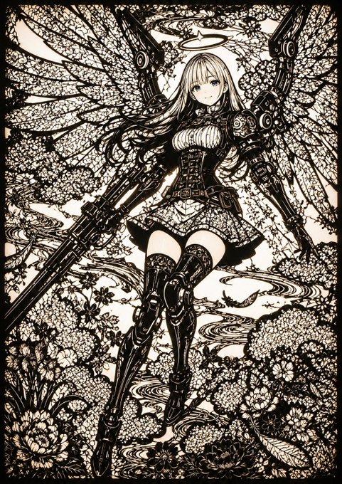 精巧な紙切り絵 のAI生成画像