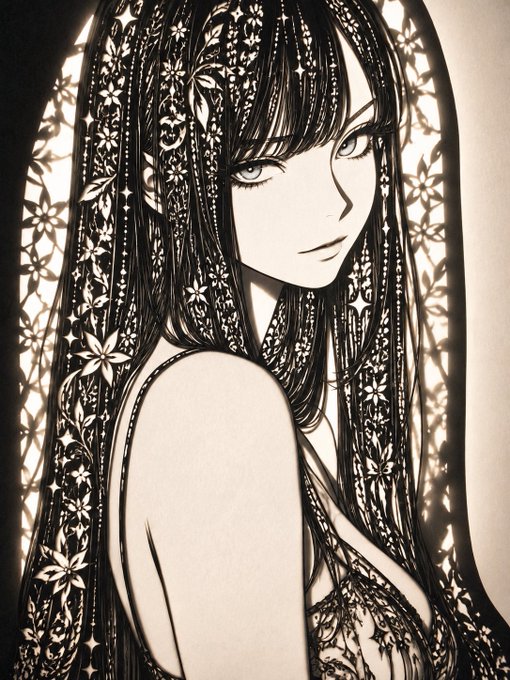 精巧な紙切り絵 のAI生成画像