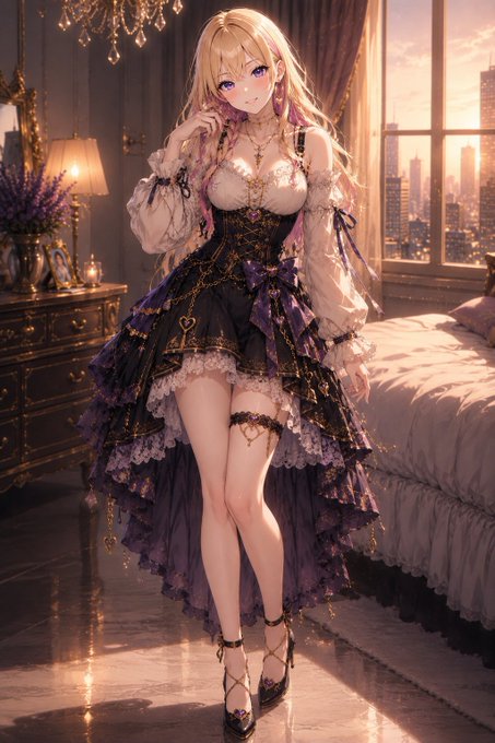 黄昏の貴族少女 のAI生成画像