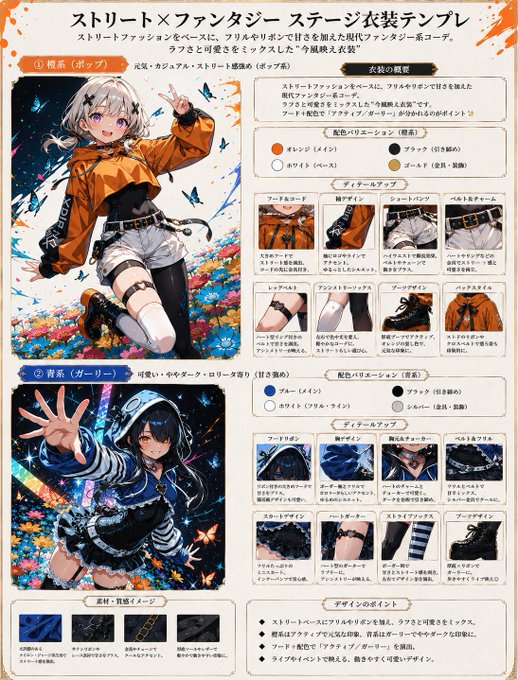 ストリートファンタジー衣装テンプレ のAI生成画像
