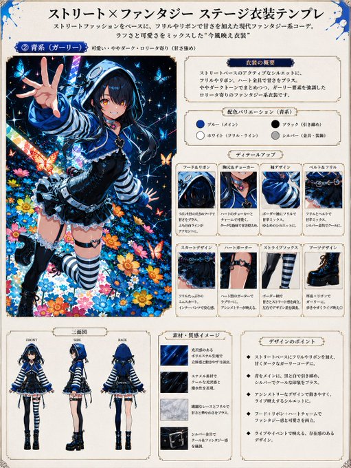 ストリートファンタジー衣装テンプレ のAI生成画像