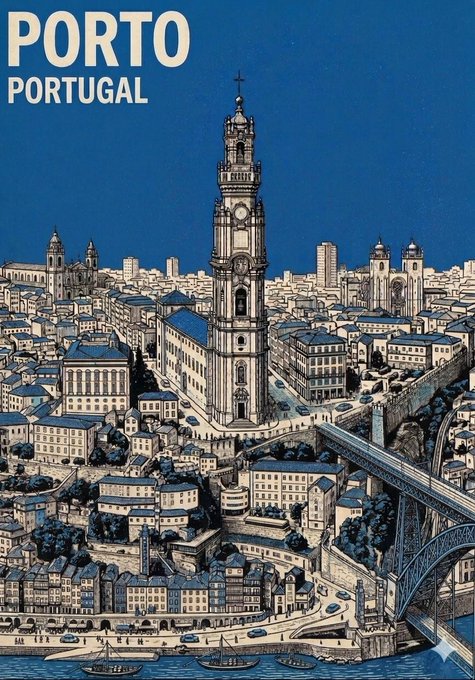 ポルト旅行ポスター のAI生成画像