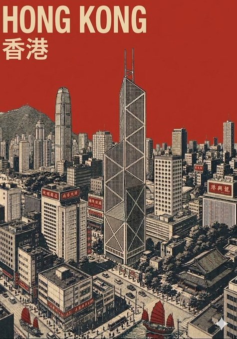 香港レトロポスター のAI生成画像