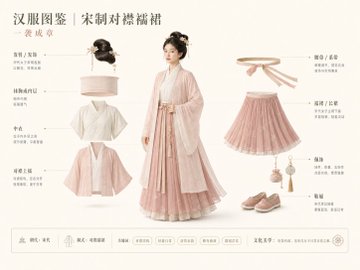 漢服図鑑・宋制対襟襦裙 のAI生成画像