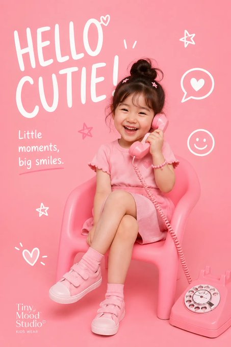 キッズウェアのピンクポスター のAI生成画像