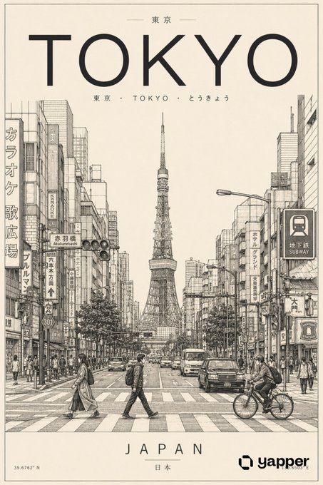 東京レトロトラベルポスター のAI生成画像