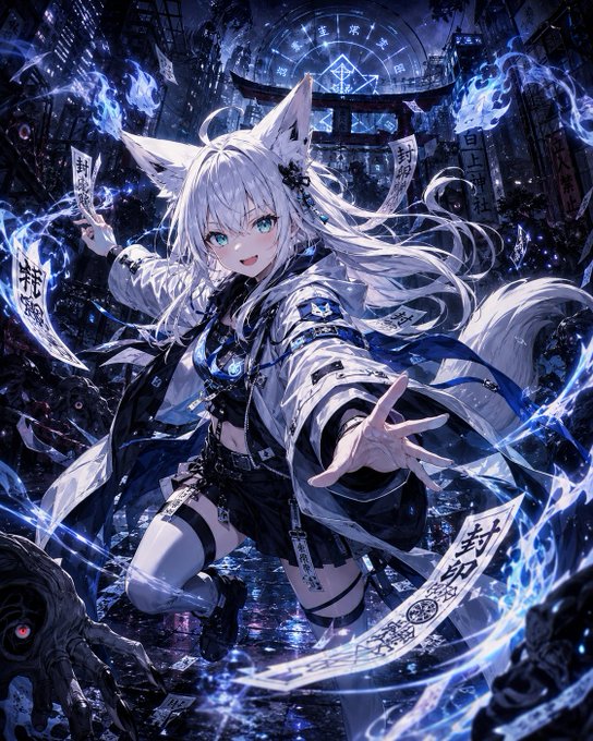白狐少女の封印術式 のAI生成画像