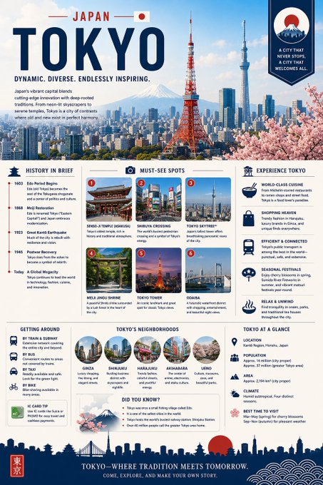 東京観光インフォグラフィック のAI生成画像