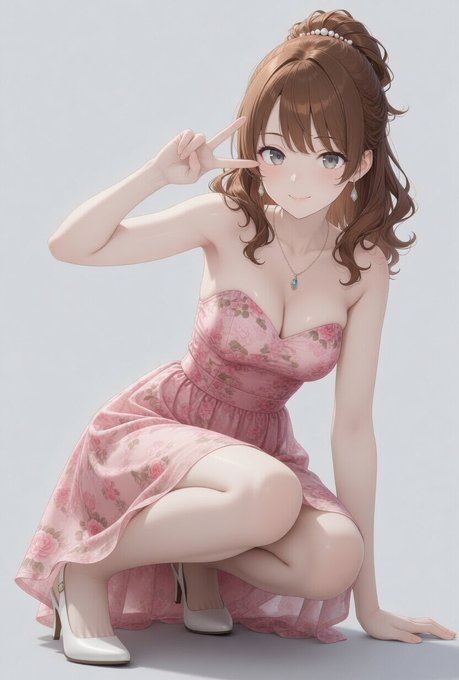 ピンクドレスの少女 のAI生成画像