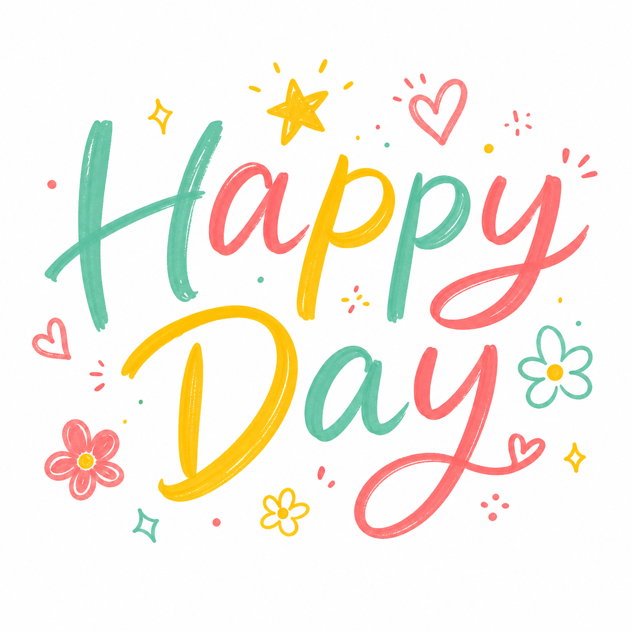 Happy Dayレタリングデザイン のAI生成画像