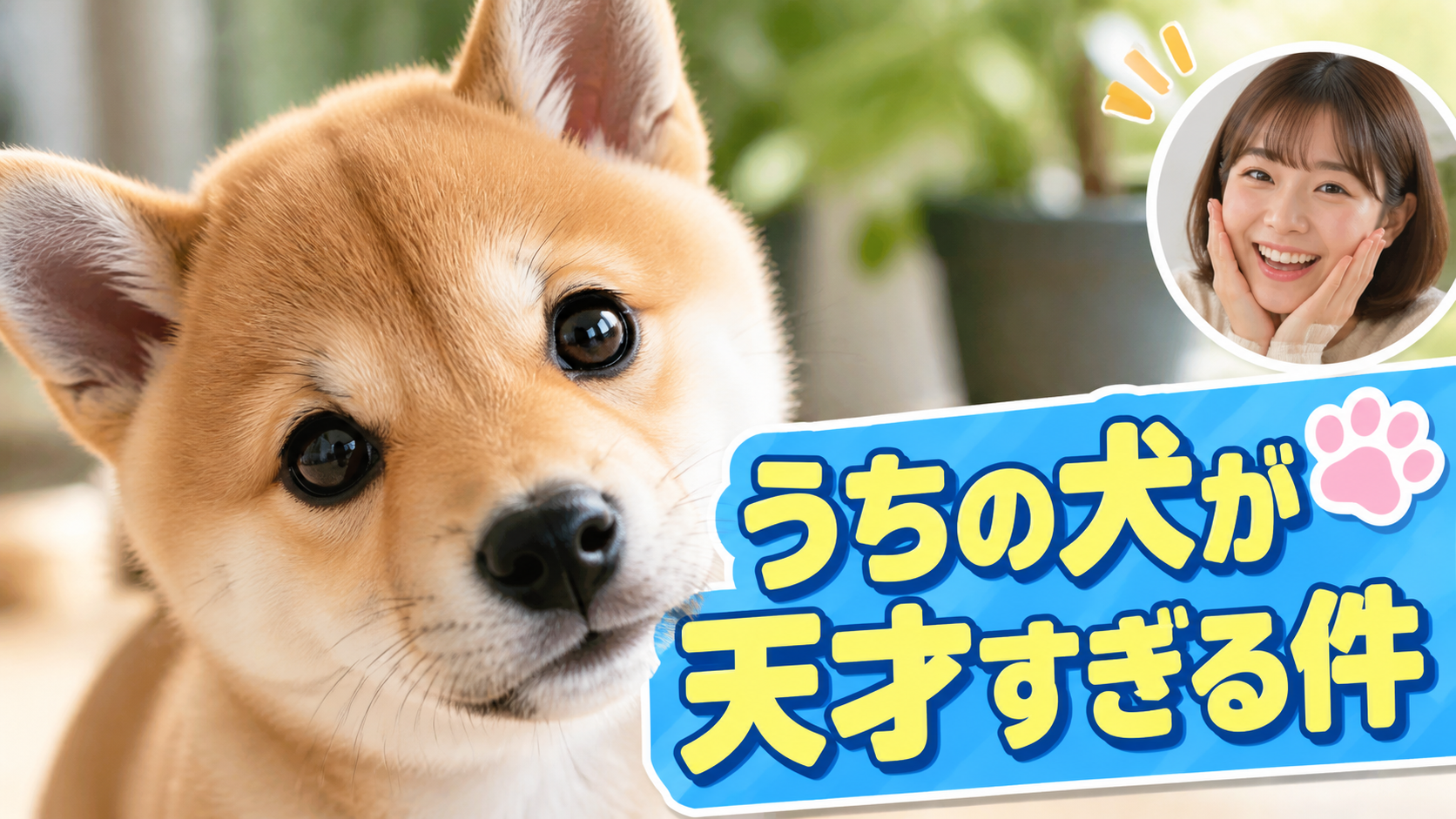 柴犬天才サムネイル のAI生成画像