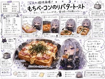もちベーコンバタートースト解説 のAI生成画像