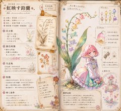 花そのもののデザインに、 キャラクターの髪色・瞳色・衣装モチーフ・世界観を反映してください。