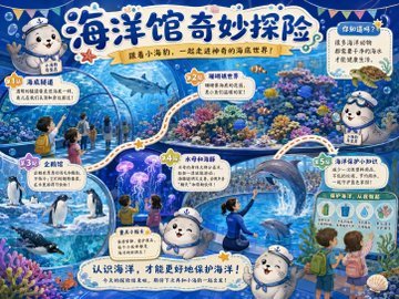 海洋館奇妙探険教育ポスター のAI生成画像