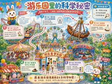 遊園地の科学秘密マップ のAI生成画像